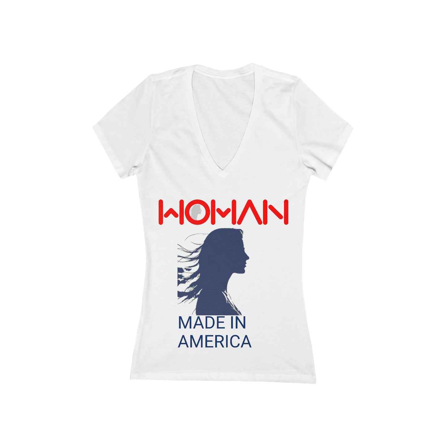 Woman Silhouette Made in America - Jersey Short Sleeve Deep V-Neck Tee