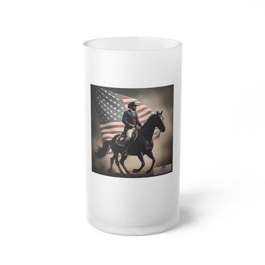 Patriot Frosted Glass Beer Mug