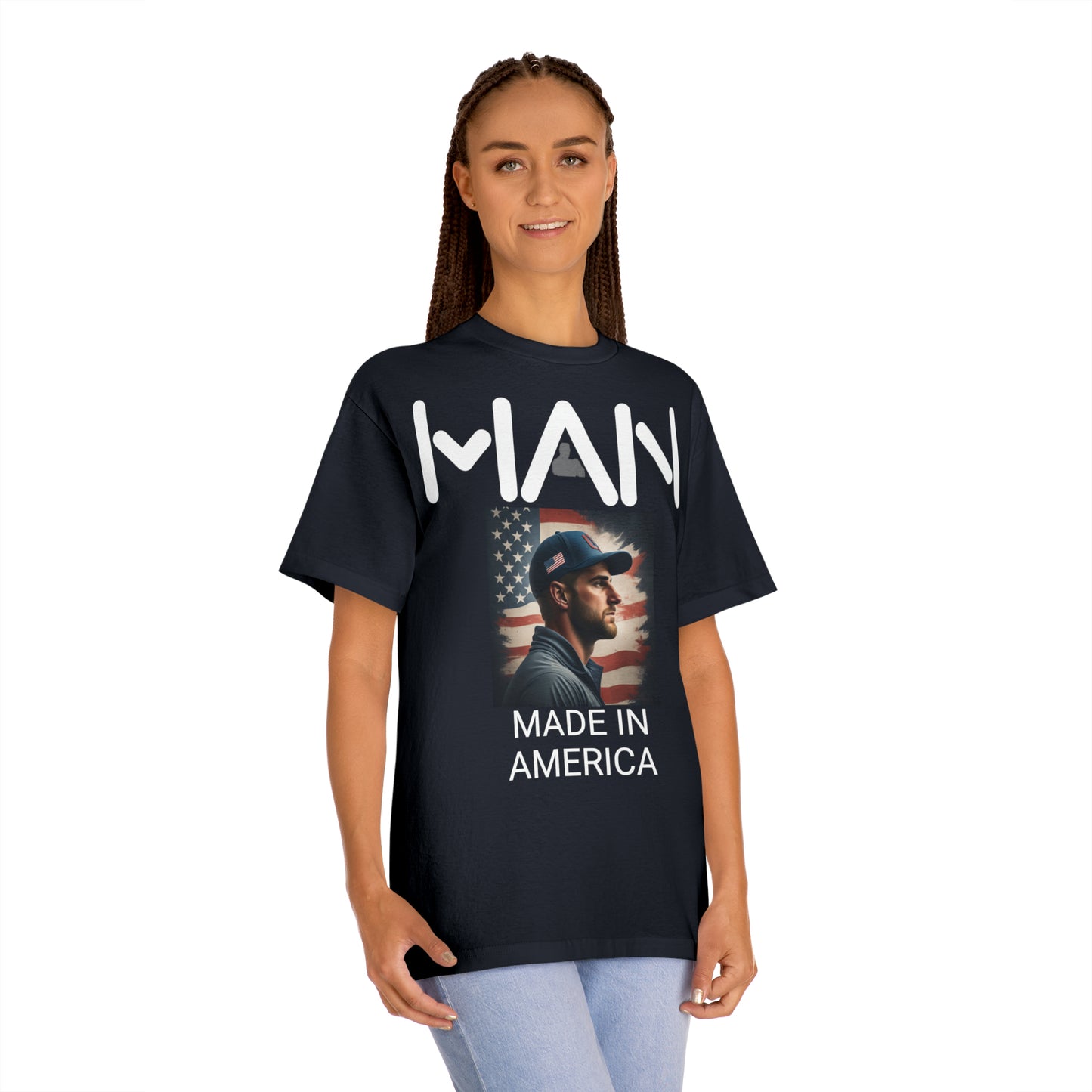 Blue/Black Man Made in America T-Shirt