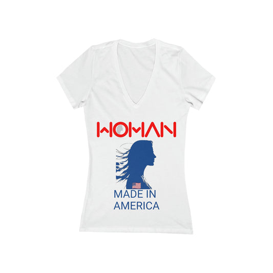 Woman Silhouette Made in America - Jersey Short Sleeve Deep V-Neck Tee